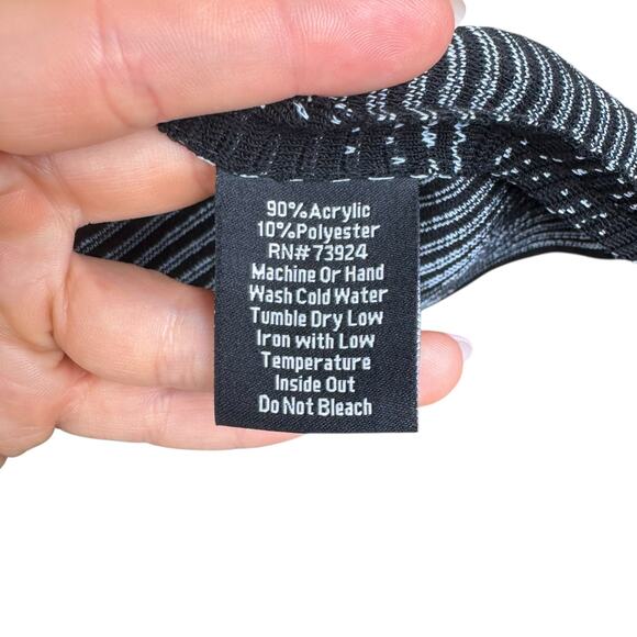 Misook Black & Blue Textured Rib Knit Animal Print Ottoman Cardigan Jacket - Picture 13 of 13